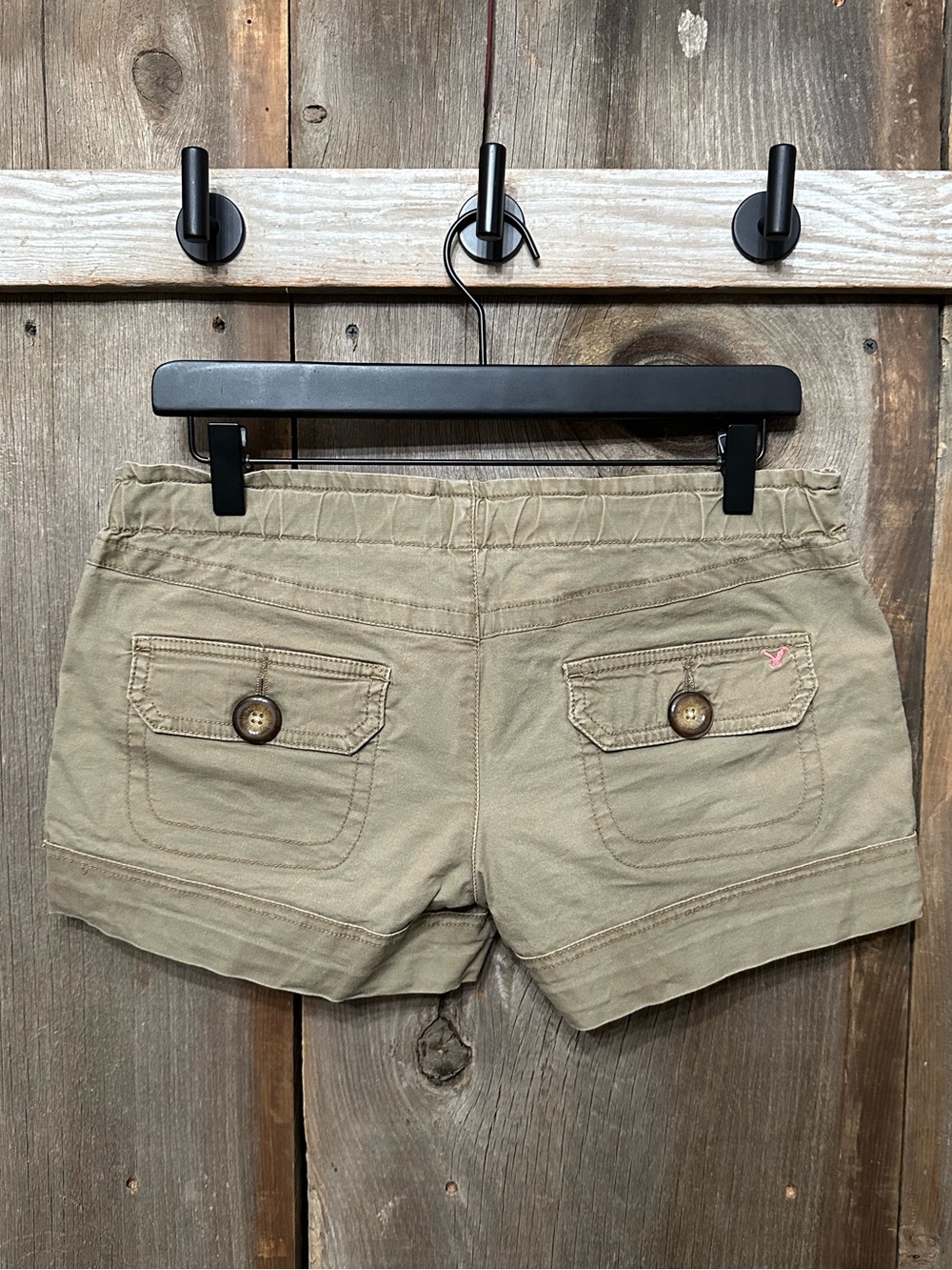 Y2K American Eagle Low Rise Utility Cargo Shorts in Green Size 2 Women’s - Picture 3 of 17